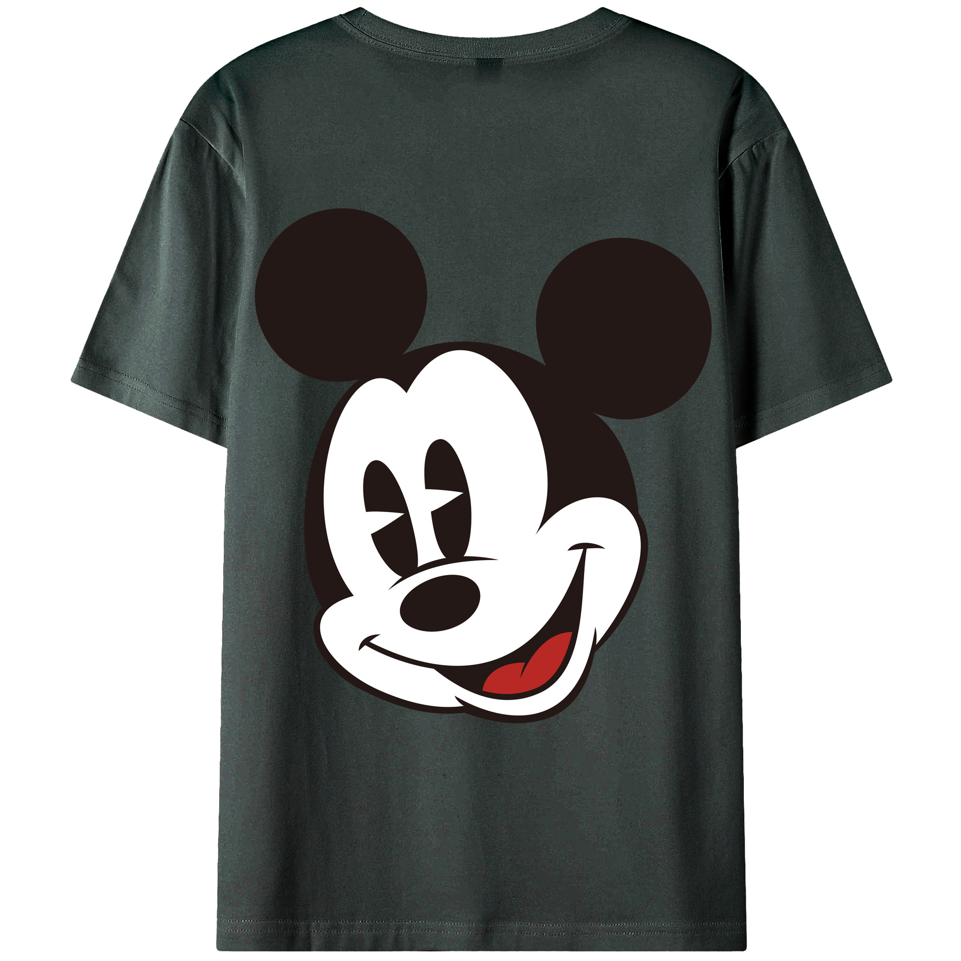 ミッキーマウス Mickey Mouse 綿100％ メンズ半袖Tシャツ（バックプリント） 通気性